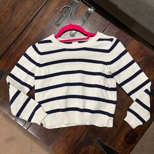 Gymboree Classic Navy and Cream Striped Crew Neck Top